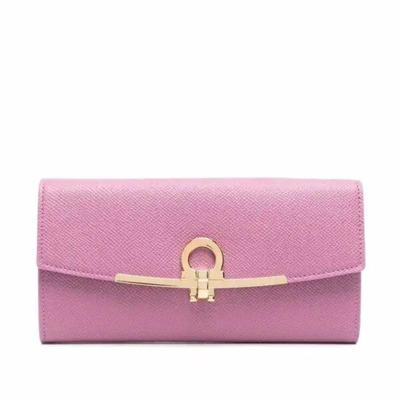 Salvatore Ferragamo Handbags - • FERRAGAMO • Gancini Lock Wallet Violet Purple Card Holder Gold